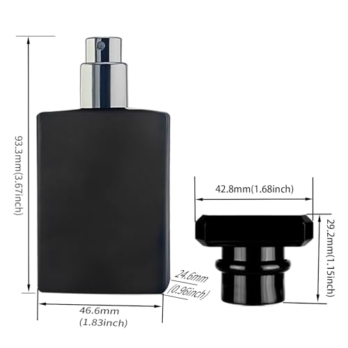 8 Pcs 30ml Perfume Bottles Empty Atomizer,Perfume Spray Bottle,Fine Mist Spray Bottles Composed of a Glass Bottle, a Black Acrylic Cap, And a Silver Sprayer (Black)