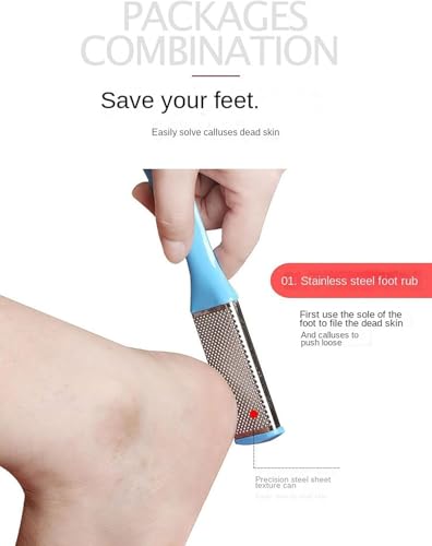 Callus Remover & Foot File Set - Metal Scraper for Dead Skin & Heels, Wet/Dry Black