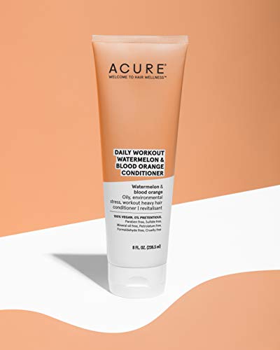 Acure Daily Workout Watermelon Conditioner | 100% Vegan | For Oily, Environmental Stressed, Workout Heavy Hair | Watermelon & Blood Orange - Gentle Everyday Formula | 8 Fl Oz