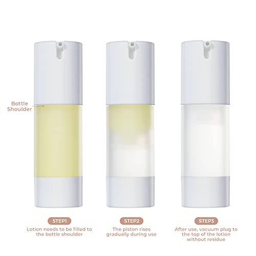 Airless Pump Bottles 30ml Travel Size, Pack of 6 Frosted