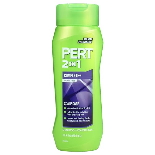 PERT 2 in 1 Complete Plus Scalp Care Shampoo and Conditioner - Itchy Scalp Treatment - Sulfate Free Shampoo and Conditioner for Healthy Hair - 13.5 oz