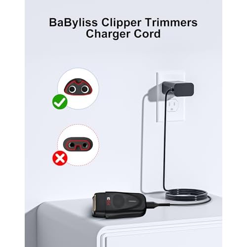 VHBW 4.5V for Babyliss Pro Trimmer Charger Cord Compatible with BaBylissPRO FXFS2/FXX3S Trimmer & Clipper 6FT Charging Power Cord
