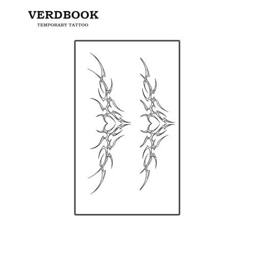 VERDBOOK Waterproof Temporary Tattoos - 2 Sheet Kit, 7-15 Days
