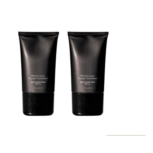 Mineral Liquid Powder Foundation Broad Spectrum SPF 15 Pack of 2 (Almond)