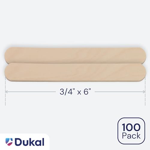 Dukal 3/4" x 6" Wood Applicator for Wax, Makeup, and Lotion - Pack of 100