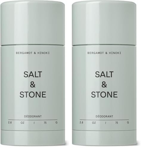 Salt & Stone Aluminum Free Deodorant with Seaweed & Bergamot - Pack of 2, 2.6 oz