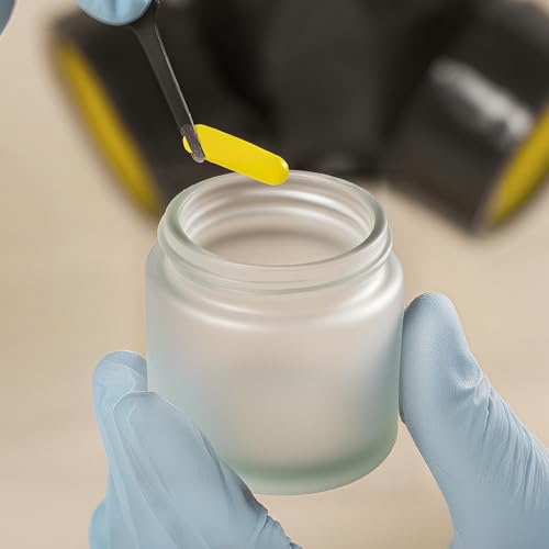 4oz Jars with Lids, Hoa Kinh 12 Pack Frosted Glass Jars with Lids Empty Cosmetic Containers Round Airtight Glass Jar with Inner Liners and Woodgrain Lid for Storing Lotions, Powders, and Ointments