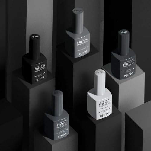 Apres Nail French Manicure Set | Includes 5 Ombre Color | Each Bottle 15mL / 0.5 Fl Oz | 2022 Version (New York)