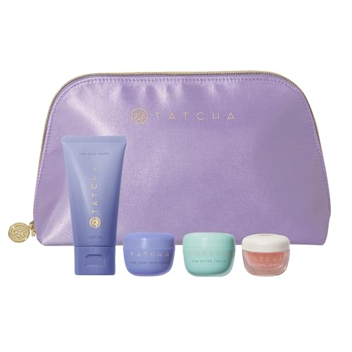 Tatcha Travel Essentials Set - Mini Skincare Kit with Cleanser, Moisturizer & Lip Mask