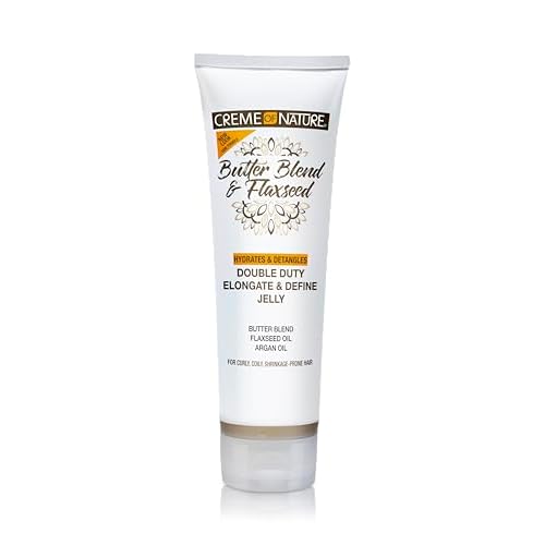 Creme of Nature, Curl Elongater, Butter Blend, Argan Oil, Flaxseed Oil, Curl Jelly for Defining Hydration, 8.45 Oz