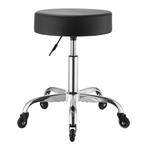 VEVOR Rolling Stool with Wheels, 500 lbs Capacity, Height Adjustable