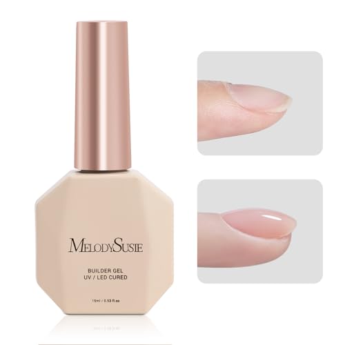MelodySusie 7-in-1 Clear Builder Gel for Nails, 15ml Rubber Base Gel