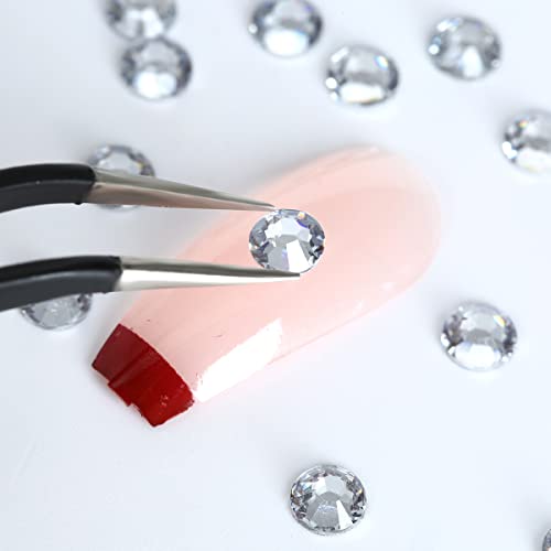 White and Rose Flatback Rhinestones for Nail Craft,Makeup,Gemstones Rhinestones with Tweezers and Picking Pen