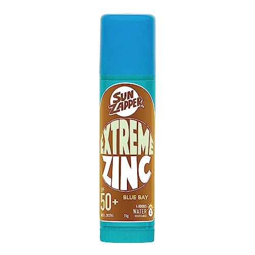 Sun Zapper (Blue Bay) Extreme Zinc Stick - Blue Colour Mineral Sunscreen Stick SPF50+ UVA/UVB+ Unbeatable Sun Protection Sunblock, Sun Cream Made in Australia