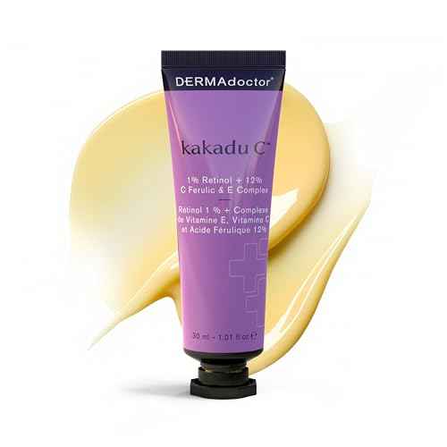 DERMAdoctor Retinol Cream for Face - Stabilized Vitamin C, Vitamin E, Ferulic Acid Anti Aging Face Cream 1% Retinol Facial Moisturizer Night-Cream for Dullness, Discoloration, Fine Lines, & Wrinkles