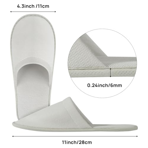 44 Pairs Bulk Disposable Slippers for Guests, 6mm EVA Non-Slip Sole, Fits US Men 10 & Women 11, for Spa Hotel Wedding Party Travel Home Use