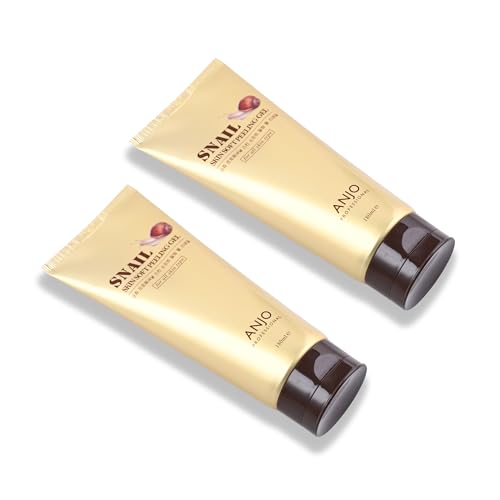Anjo Skin Soft Snail Peeling Gel 180ML x 2 Pack - Gentle Facial Exfoliation - Korean Peeling Gel for Face & Body - Moisturizing & Soothing - with Snail Mucus for Dead Skin Removal
