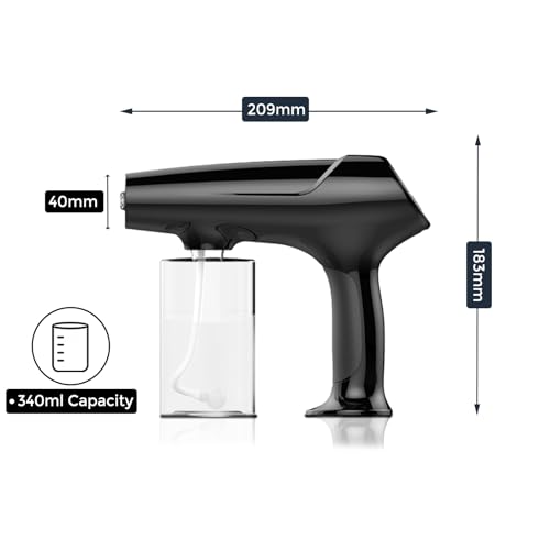 Barber Spray Bottle with Blue Light, Rechargeable Electrostatic Atomizer Sprayer, Nano Mist Sprayer for Stylist,Barber and Home Use