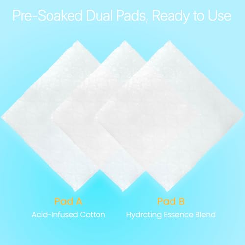 A+B Exfoliating & Repair Face Pads 10 Tx - 2-Step Acid Peel Serum Treatment with Glycolic, Salicylic, Kojic Acid & Retinol Hyaluronic Peptides for Smooth Skin, Pore Minimizer, Hyperpigmentation