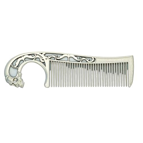 Mustache Comb On Stainless Steel Metal Chain Necklace ? Dual-Sided Comb for Men, Fine & Wide Teeth for Precise Moustache Styling ? Durable, Compact, Travel-Friendly Grooming Tool for Facial Hair Care