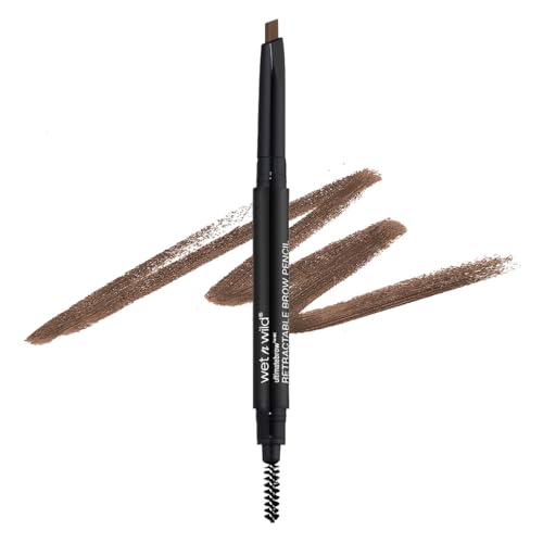 Wet n Wild Ultimate Eyebrow Pencil - Medium Brown, Dual-Sided Brow Brush, Fine Tip, Retractable, 1 Count
