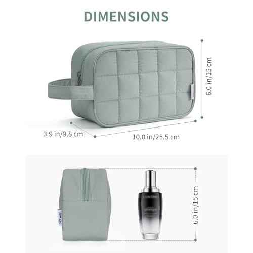 Narwey Puffy Travel Toiletry Bag for Traveling Women Girl, Travel Bag for Toiletries, Cute Travel Makeup Bag Organizer, Quilted Cosmetic Bag Make Up Skincare Medicine Bags