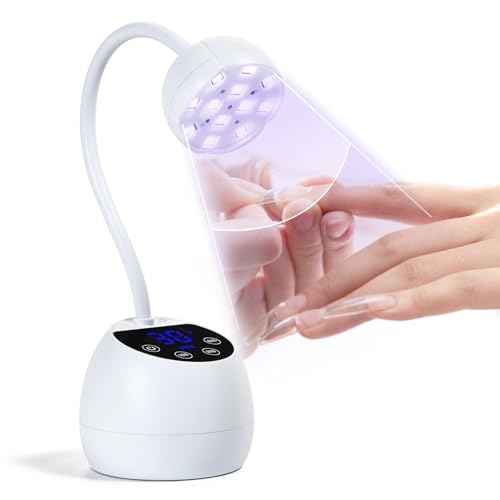 UV LED Nail Lamp, 36W Mini Cordless Flash Cure Gel X Lamp Gooseneck Portable LED Nail Light Nail Dryer Quick Drying UV Lamp for Nail Salon Home DIY Manicure