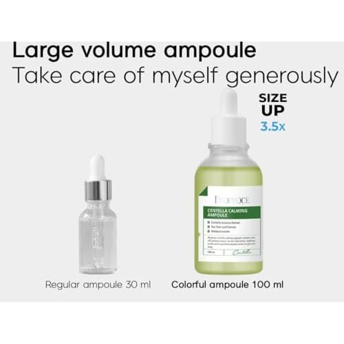 Deoproce Centella Calming Ampoule Serum for Sensitive Skin Soothes Acne Rosacea Oily & Asiatica Reducing redness Korean Skincare Facial Serum 3.4 Fl oz
