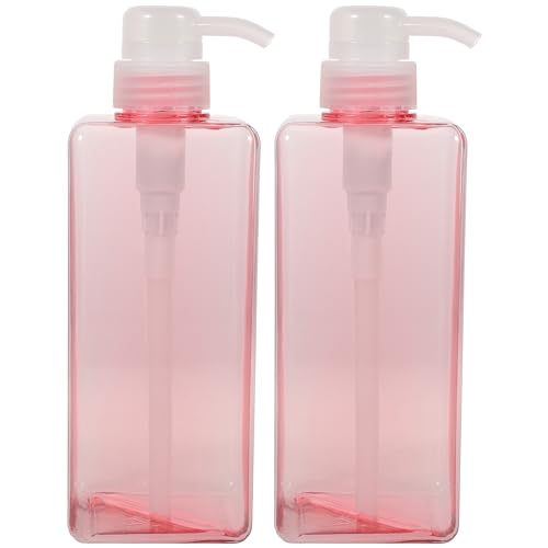 DOITOOL Four-Square Lotion Bottle with Pump Large Capacity Refillable Liquid Bottle Dispenser for Shampoo Body Wash Hand Soap Portable for Home and Hotel Use
