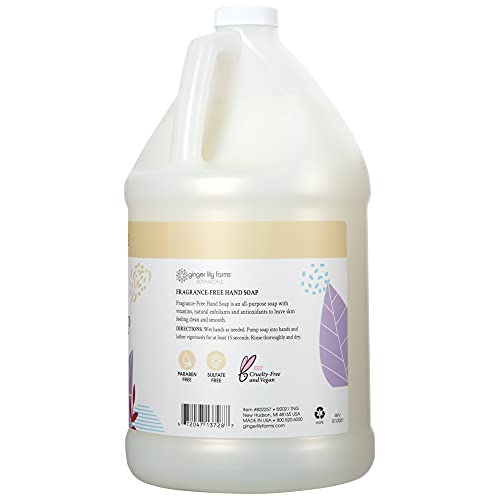 Fragrance-Free Vegan Hand Soap Refill, 1 Gallon (Pack of 4)