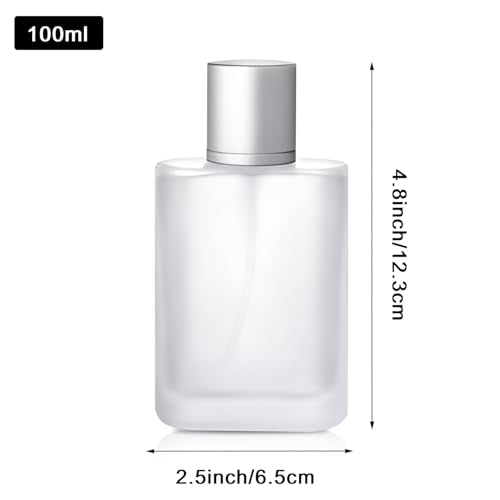 Yerpkefey 100ml Frosted Glass Perfume Spray Bottle with Dispensers - Refillable & Elegant