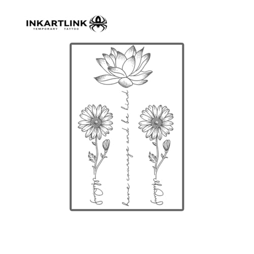 INKARTLINK Semi-Permanent Waterproof Tattoo Stickers Sunflower
