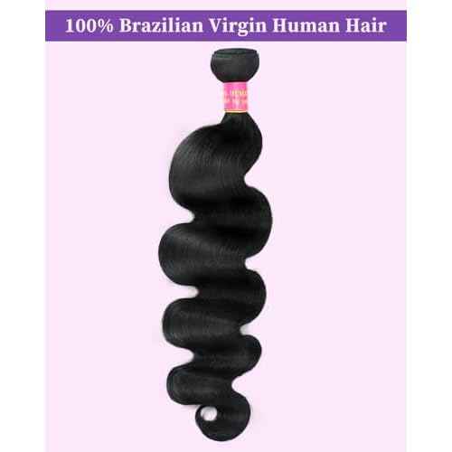 Body Wave Bundles Human Hair 26 Inch 12A Human Hair Bundles Real 100% Raw Unprocessed Brazilian Virgin Sew in Quick Weave Natural Black Deals Thick Hair Extensions