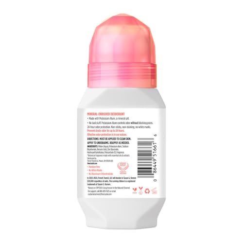 Mineral Deodorant Roll-On Coconut Vanilla Natural Odor Protection 24H