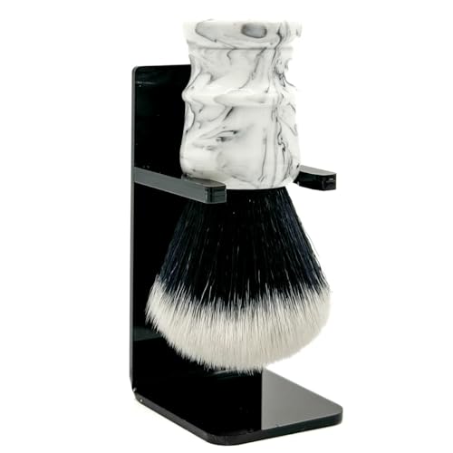 Parker Arctic Storm Ultra-Soft Synthetic Shaving Brush with Stand ? 26?mm Tuxedo Knot for Rich Lather and Luxurious Everyday Shaving