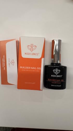 Modelones Builder Nail Gel 8-in-1 Pink Shimmer Cinnamon Glow - Long-Lasting Glitter Manicure