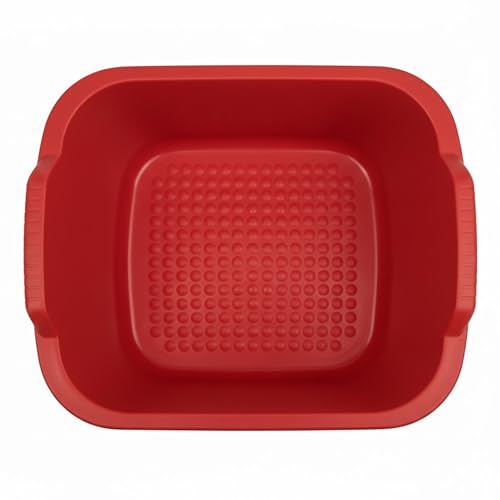 12 Quart Heavy-Duty Red Dishpan for Washing & Soaking
