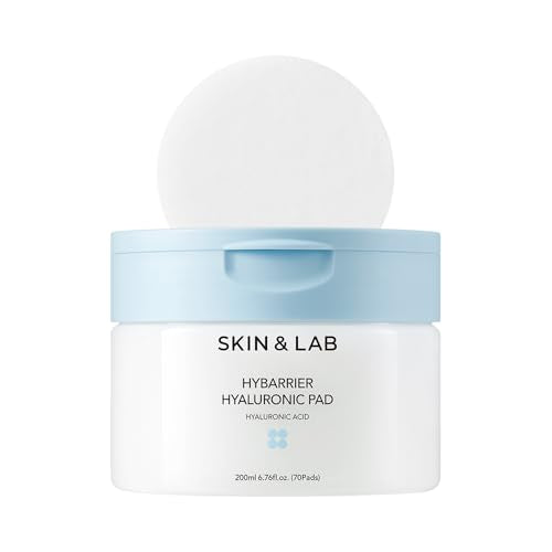 [SKIN&LAB] Hybarrier Hyaluronic Pad, Deep Hydration & Cooling, Stretchable Pads for Dryness & Inner Skin Tightness, 70 Pads