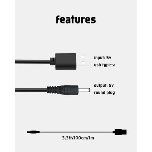 uijino Haokry Hair Clippers Charger Haokry Charger for Haokry Hair Clippers P-8900, 3.3ft Power Cord, 1 Cleaning Brush