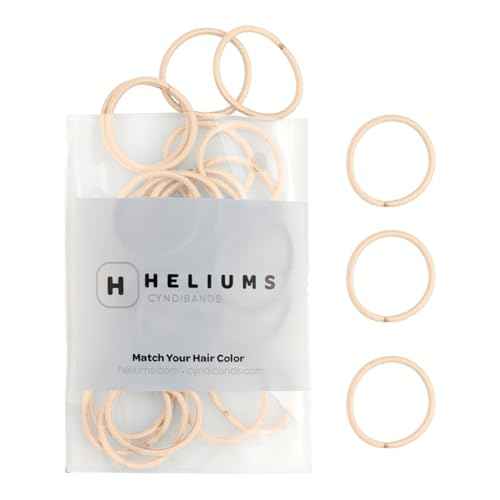 Heliums Small Hair Ties - Beige Blonde - No Damage Mini 1 Inch Reusable 2mm Elastics for Thin Hair and Kids, Neutral Ponytail Holders - 48 Count