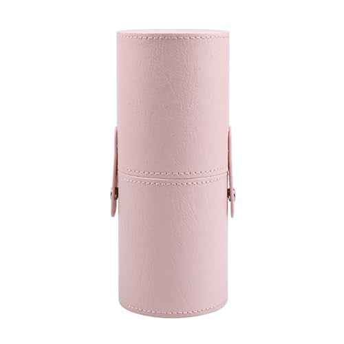 Makeup Brush Holder, Makeup Brush Organizer for Vanity, Portable Waterproof PU Leather Travel Makeup Brush Case Bag (Pink)