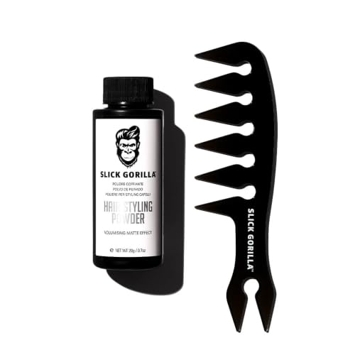 Slick Gorilla Hair Styling Powder Gift Set for Men with Comb - Matte Finish, 0.70 oz