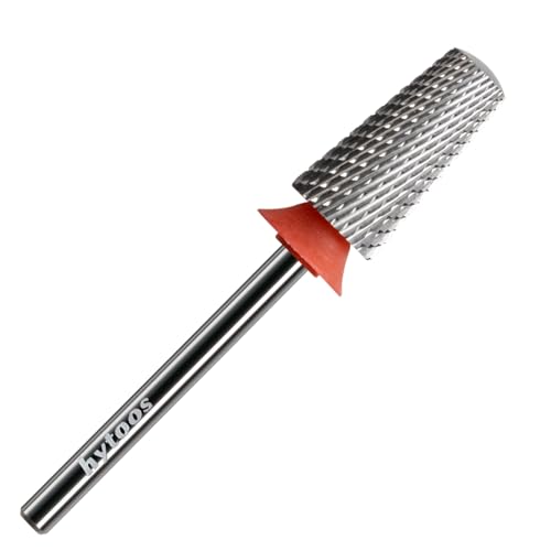 5 in 1 Nail Drill Bits, Fine Safety Tapered Carbide Drill Bits for Nails, 3/32 Electric Manicure Drills Accessories Removal Gel, 2Pcs