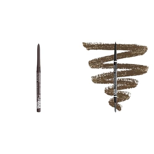 NYX PROFESSIONAL MAKEUP Vivid Rich Mechanical Eye Pencil, Retractable Eyeliner, Smokin Topaz - Brown (Packaging May Vary) & Epic Wear Liner Stick, Long-Lasting Eyeliner Pencil - Deepest Brown