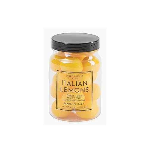 FIRENZE Italian Lemons Mini Hand Soap, Jar of Finest Triple Milled Soaps 15.87 oz. Made in Italy
