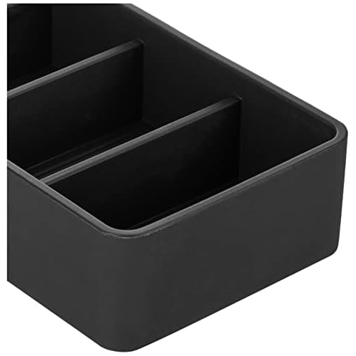 iDesign The Sarah Tanno Collection 4 Slot Silicone Cosmetic Drawer Organizer, Black
