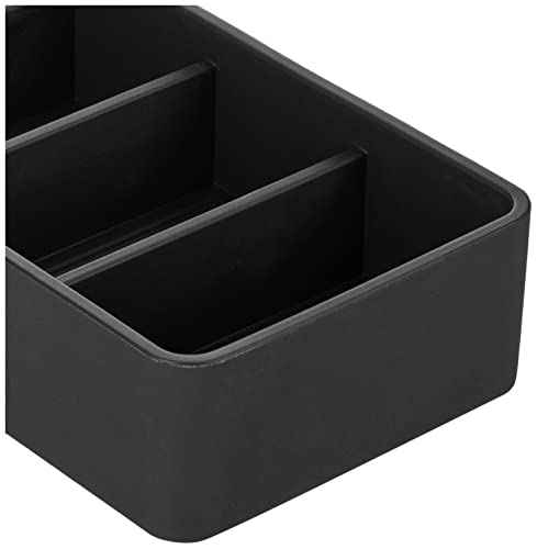 iDesign The Sarah Tanno Collection 4 Slot Silicone Cosmetic Drawer Organizer, Black