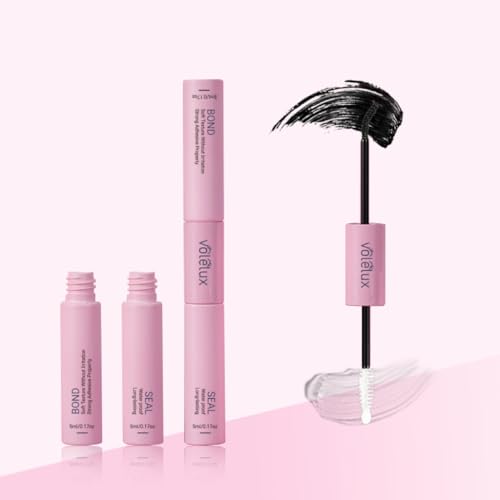 Volelux Pink Lash Cluster Glue & Sealant 2-in-1 Waterproof Lash Adhesive, Sensitive Eyes, Fast-Drying