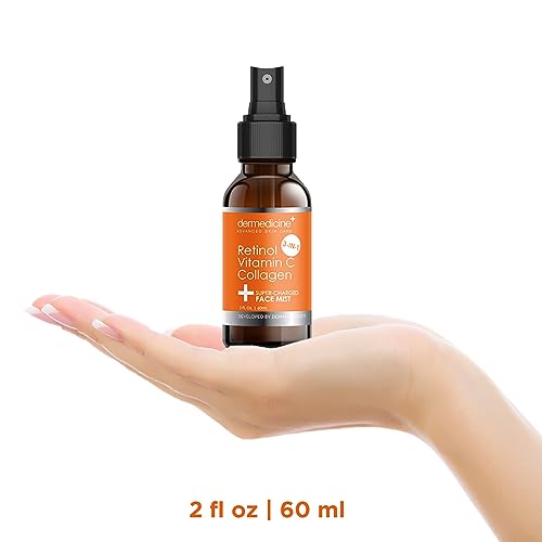 3 in 1 Super-Charged Anti-Aging Face Mist w/Retinol, Vitamin C + Collagen | Hydrates, Refreshes & Brightens for a More Glowing Complexion | 2 fl oz, 60 ml