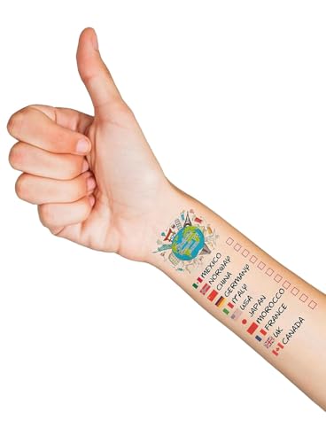 Epcot Temporary Tattoos - Pack of 8 Country Markers